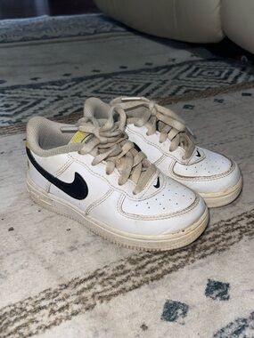 Nike Air Force 1 Have A Nike Day Toddler 9C White Black Yellow DM4254-100